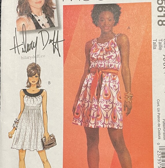 Hilary Duff Lined A Line Dress Pattern, Mccalls 5618, UNCUT - Etsy Hilary Duff Lined A Line Dress Pattern, Mccalls 5618, UNCUT - Etsy