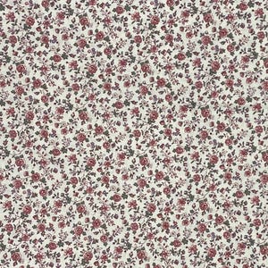 Vintage Beige Calico Cotton Fabric, Wildflower, In Rose, Marcus Brothers