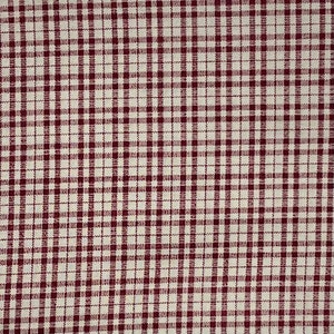 Red and Beige Plaid Cotton Fabric, Cranston Print Works