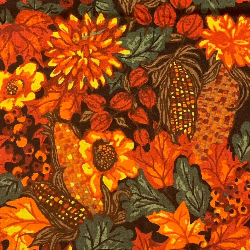 Orange Autumn Cotton Fabric. Fall Foliage, Harvest - Etsy