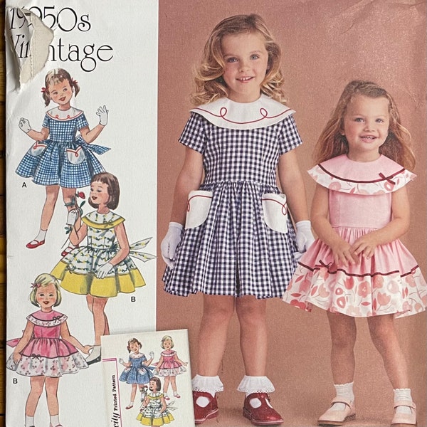 Vintage 1950s Childs Dress Pattern, Simplicity 8062