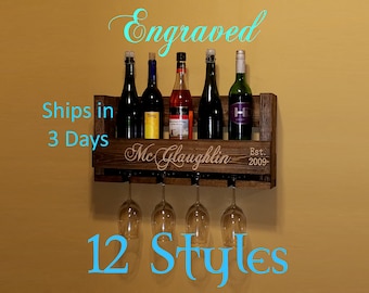Personalised wooden wine rack clearance