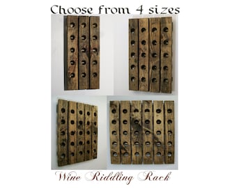 RUSH ORDER Distressed Wood Riddling Wine Rack 15, 20, 25, 30 Bottle Rustic winery décor birthday gift