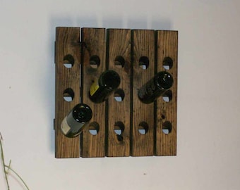Riddling Rack Distressed Wood Wine Gift