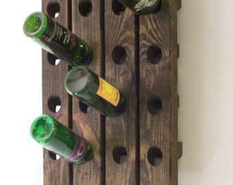 Riddling Board Wine Rack Distressed Wood