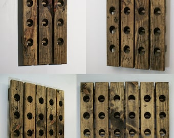 Wine Rack Wood Wall Mount Rush Order Distressed 15, 20, 25, 30 Bottle Ready to Ship