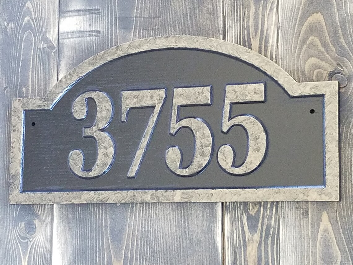 Wooden Address Plaque Custom Carved Antique Brass Finished Etsy