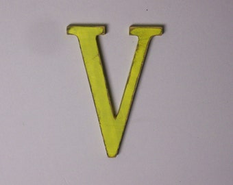 Distressed Wood Letter V 12-inch  Initial Choice of Letter and Color!