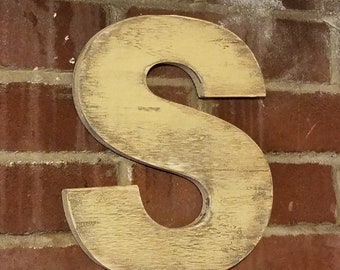 Wooden Letter Distressed Any Letter Many Colors 12 inch