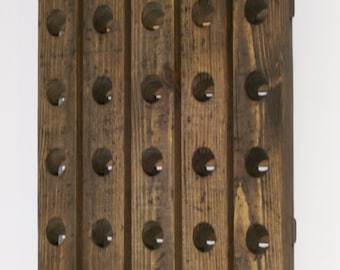 French Style Riddling Rack Distressed Wood 20-Bottle