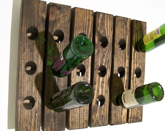 Rustic Distressed Wine Rack, Rush Order! Riddling Rack, 18 Bottle Display