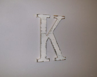 Wood Letter 12-inch Distressed Letter K Monogram Initial