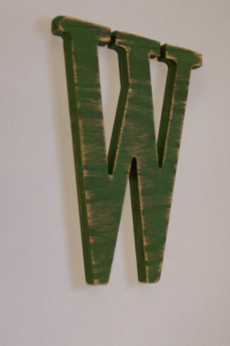 12-inch Distressed Wood Letter W Choice of Letter and Color | Etsy