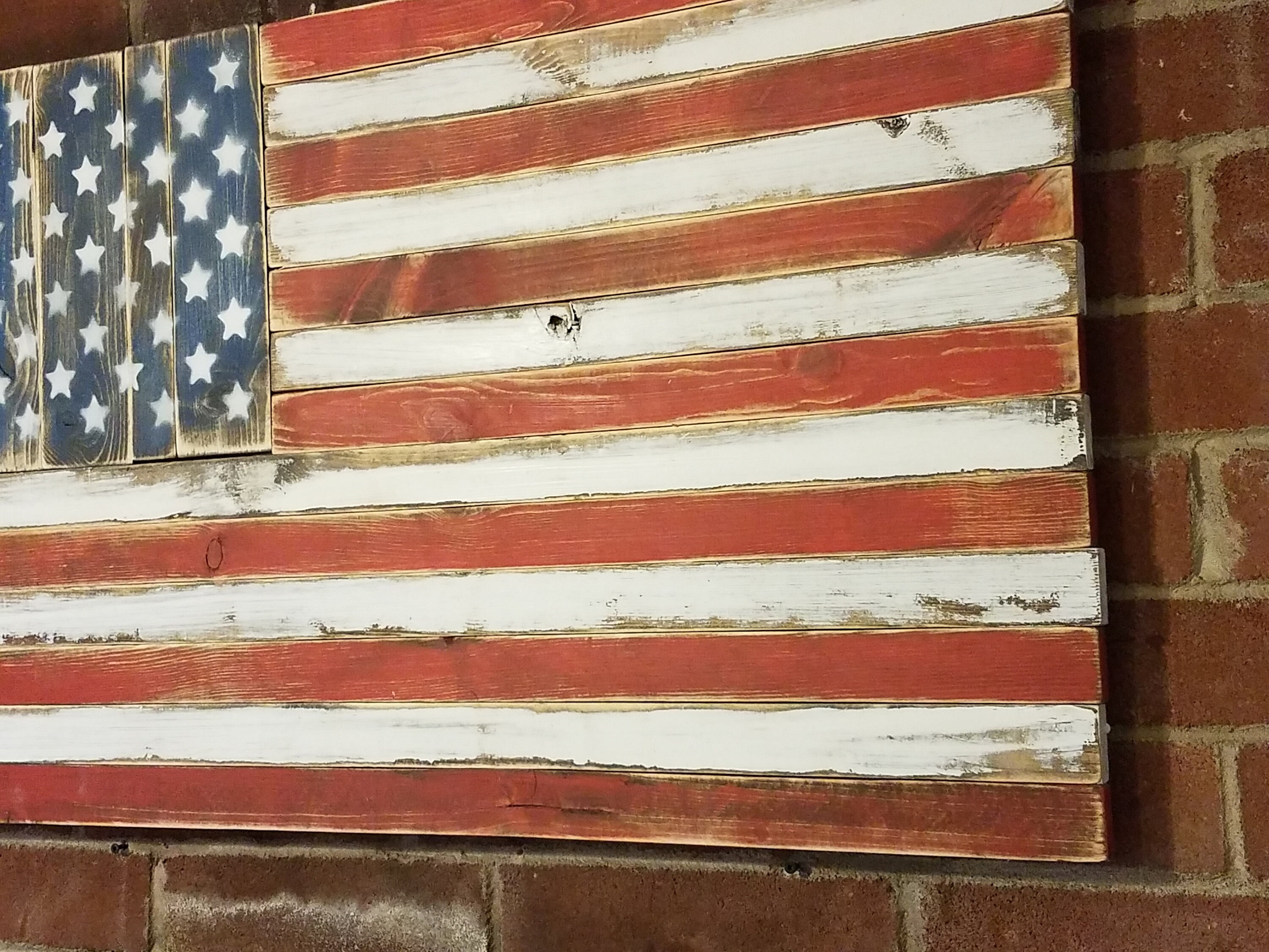 Rustic American Flag Distressed Wood US Flag Wall Hanging Etsy