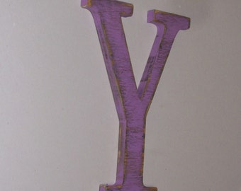 Wood Letter Y 12-inch Distressed Letter  Wall Hanging Monogram Initial