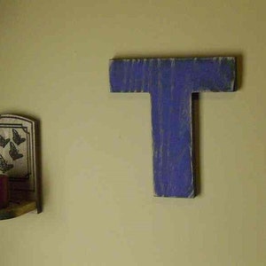 Wood Letter Shabby Wall Decor Choice of Letter and Color