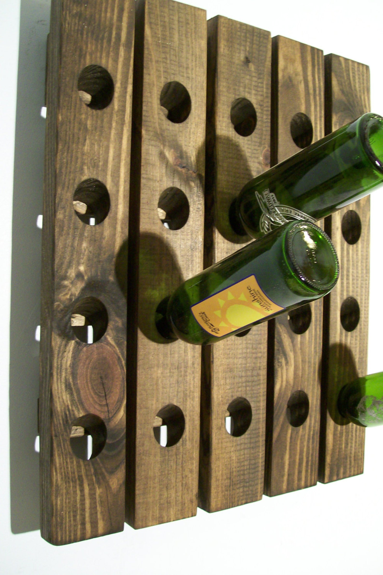 Barnwood Wine Rack 20bottle Etsy