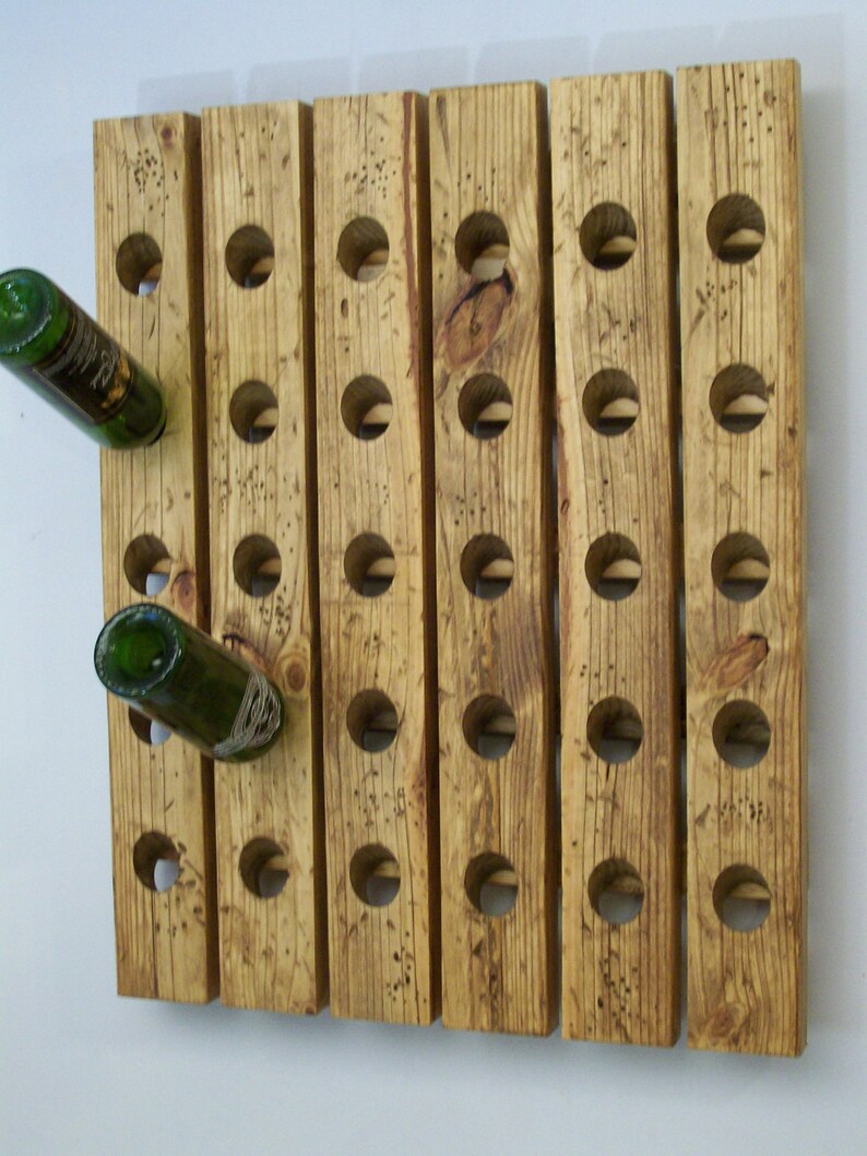 Distressed Riddling Wine Rack Antique Style Wood Winerack Etsy
