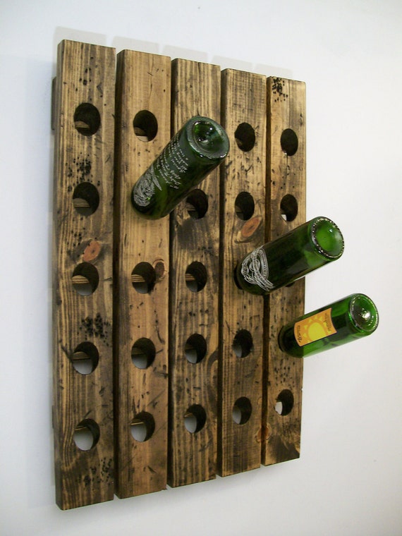 Wine Riddling Rack Distressed Wood Gift For Dad Etsy