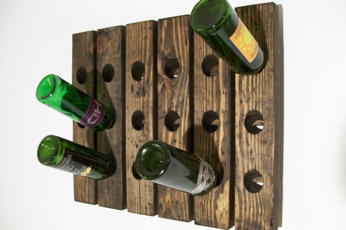 Rustic Wine Riddling Rack, Distressed Wood, Wine Rack - Etsy