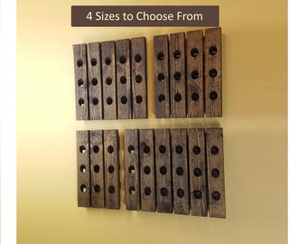 Wood Wine Rack Wall Hanging Distressed Wine Riddling Rack 9, 12, 15, 18 Bottle