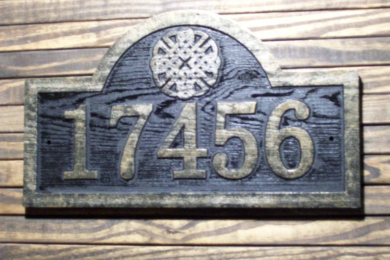 Carved Address Sign Raised Numbers and Celtic Knot Design. Etsy