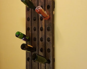 Tall Riddling Rack Distressed Wood Wine Rack