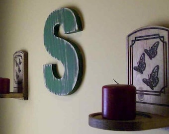 Wood Wall Letter Distressed Any Letter Many Colors 12 inch