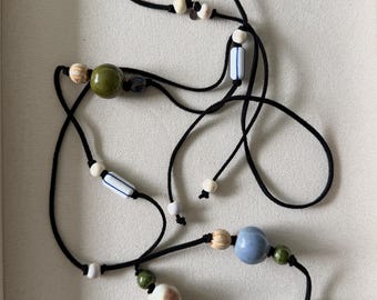 Cintura in ceramica con perline, realizzata a mano
