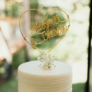 Custom Wire Cake Topper, Couple names Cake Topper, Personalized Cake Topper, Unique Wedding Gift, Anniversary gift