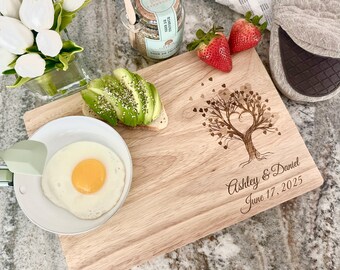 Personalized Charcuterie Board, Gift for Couple, Custom Engraved Cheese Platter, Wedding Shower Gift, 50th Anniversary Gifts, Gift for Woman