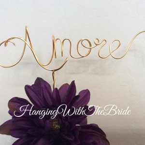 Personalized wire cake topper, Wedding cake decoration, Amore wedding topper, Custom party decor, Birthday, Anniversary image 1