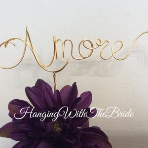 Personalized wire cake topper, Wedding cake decoration, Amore wedding topper, Custom party decor, Birthday, Anniversary