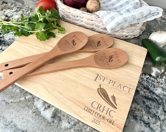 Chili Cook Off Personalized Wooden Spoon, Custom Wooden Board, Cook Off Prize, Smoker Trophy, Grill Champion Award, Super Bowl Party
