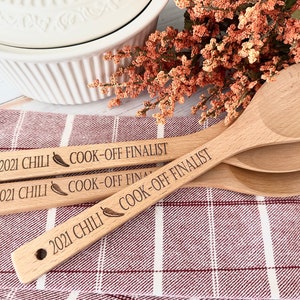 Chili Cook off personalized wooden spoon, Crockpot cookoff trophy, Kitchen gift, Personalized holiday gifts, Home gift