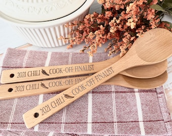 Chili Cook off personalized wooden spoon, Crockpot cookoff trophy, Kitchen gift, Personalized holiday gifts, Home gift