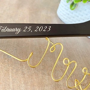 Mrs Wire Name Hanger, Personalized Wedding Dress Hanger, Wedding shower gift for a bride, Unique Engagement gifts, New last name wire hanger image 2