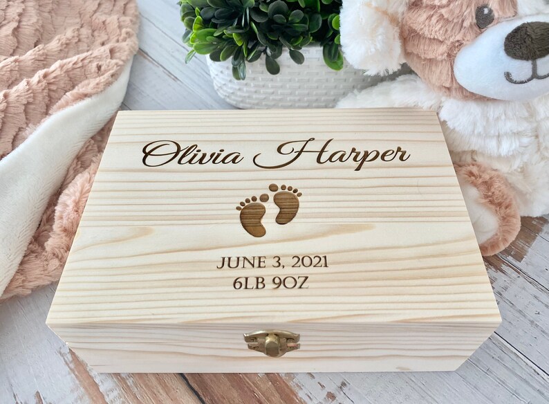 Personalized Baby Keepsake Box Engraved Memory Box for Kids Etsy