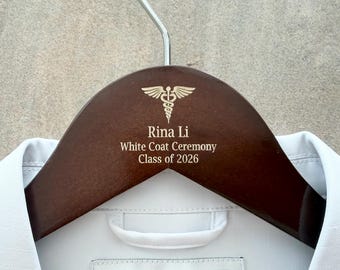 First White Coat Ceremony Hanger, Personalized Medical, Dental, Nursing, Veterinary Gift, Class of 2026 White Coat Ceremony Keepsake