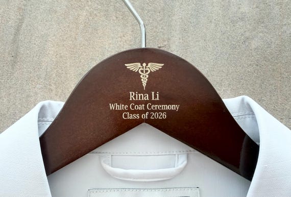 First White Coat Ceremony Hanger, Personalized Medical, Dental, Nursing, Veterinary Gift, Class of 2026 White Coat Ceremony Keepsake