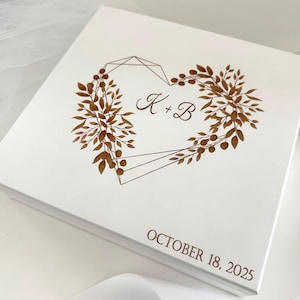 Personalized Wooden Memory Box – Custom Engraved Keepsake for 2026 Bride, Wedding Cards, Valentine’s Gift