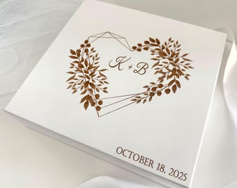 Personalized Wooden Memory Box – Custom Engraved Keepsake for 2026 Bride, Wedding Cards, Valentine’s Gift