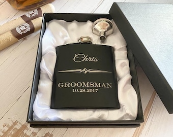 Personalized Flask Groomsman Proposal, Gifts for Men, Gifts for Boyfriend, Anniversary Gifts, Bachelor party gift