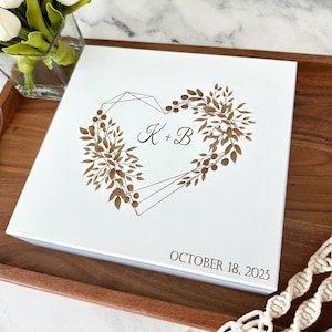 Personalized Wooden Memory Box, Custom Couple Keepsake Box, Rustic Storage Box, Wedding Keepsake Box, Wedding Cards Box, Engagement Gift