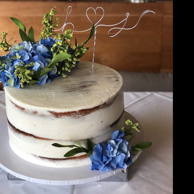Custom Cake Topper, Wedding Cake Topper, Initial topper, Wire Cake Topper, Personalized Cake Topper, Wedding Gift, Cake topper, Bridal gift image 3