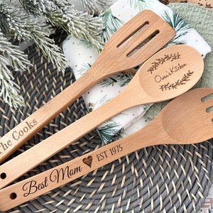 Personalized Kitchen Utensils, Mother&#39;s day gifts, Custom Cooking Spoon, Unique Cooking Utensils, House Warming gifts, Birthday gift for mom