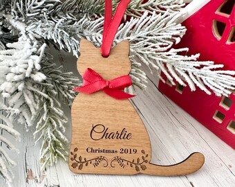 Personalized Christmas Pet Ornament, Cat Memorial Ornament, Personalized Cat Ornament, Cat Lover, Personalized gift, Holiday gift
