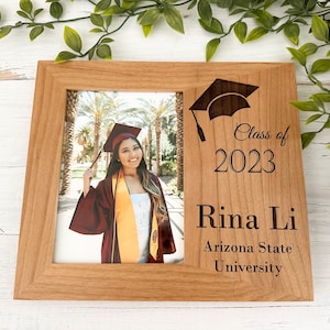 Personalized graduation picture frame, Seniors 2024 gifts, Engraved custom frame for her, High school grad gift, College grad gift for him