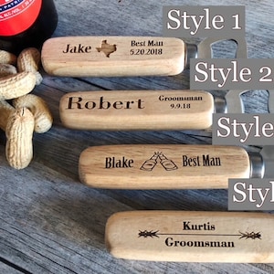 Wedding Personalized Bottle Opener for Groomsman and Best Man, Custom Corporate Logo Gifts for Employee Appreciation, Christmas Stuffer afbeelding 2