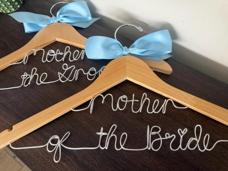 Mother of the bride gift, Mother of the groom, Mothers day gift, Custom bridal Hangers, Wedding dress hangers, Personalized gift for mom image 12